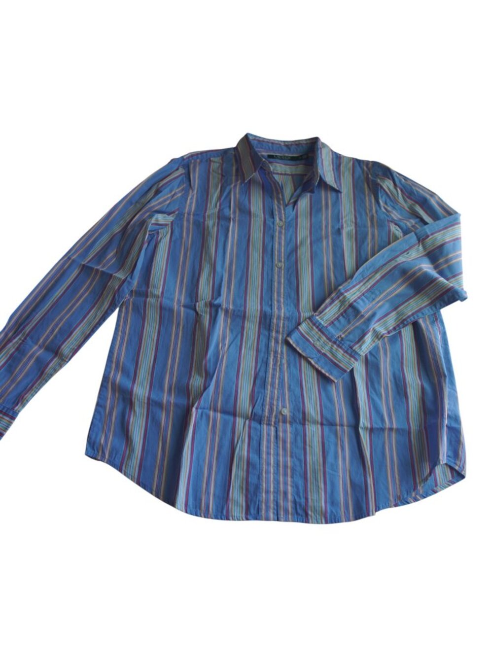 Lauren Ralph Lauren Blue Striped Shirt 14 - Picture 3 of 8